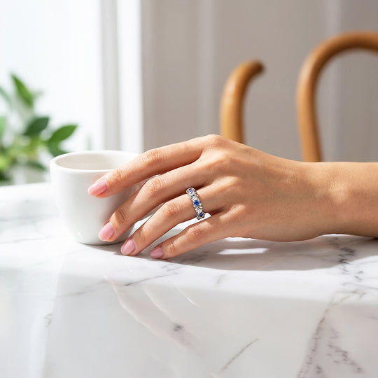 Eternity Cross Band | Adjustable | Diamond Simulant | Dual-Tone Plated | Luxe5180