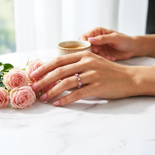 Eternity Cross Band | Adjustable | Diamond Simulant | Dual-Tone Plated | Luxe5180