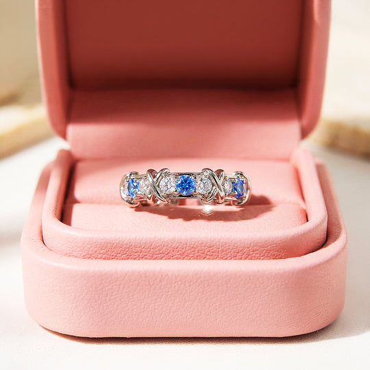 Eternity Cross Band | Adjustable | Diamond Simulant | Dual-Tone Plated | Luxe5180