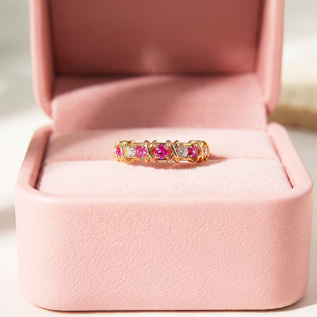 Eternity Cross Band | Adjustable | Diamond Simulant | Dual-Tone Plated | Luxe5180