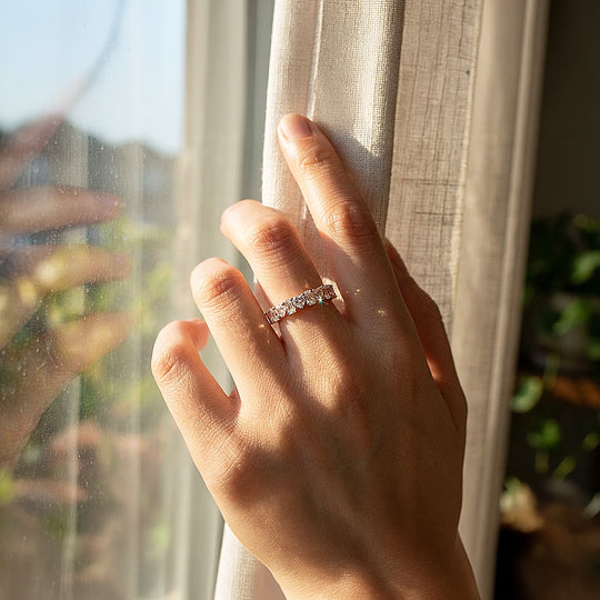 Eternity Band | Adjustable | Diamond Simulant | Gold Plated | Luxe5181