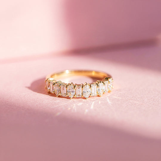 Eternity Band | Adjustable | Diamond Simulant | Gold Plated | Luxe5181