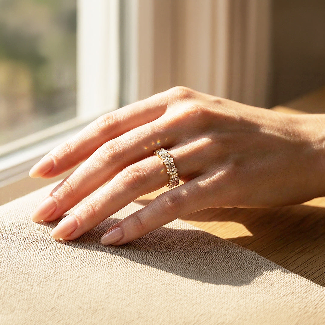 Eternity Band | Adjustable | Diamond Simulant | Gold Plated | Luxe5181