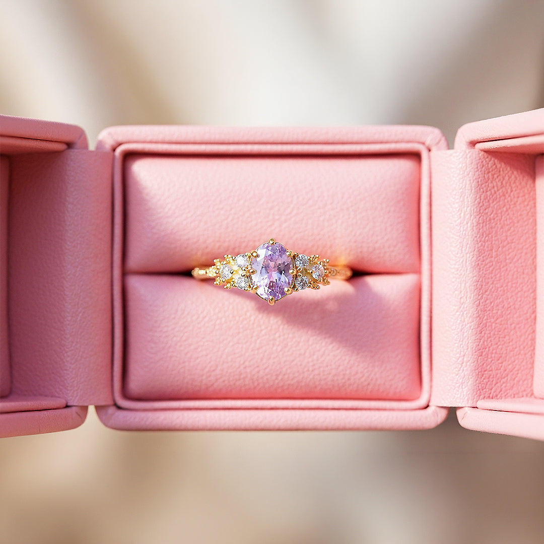 Engagement Ring | 1 Carat | Purple Diamond Simulant | Gold Plating | Luxe5183