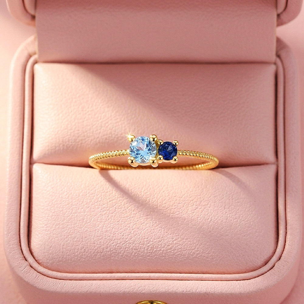 Dual-Stone Twisted Band Ring | Diamond Simulant | 925 Sterling Silver | Prm5008