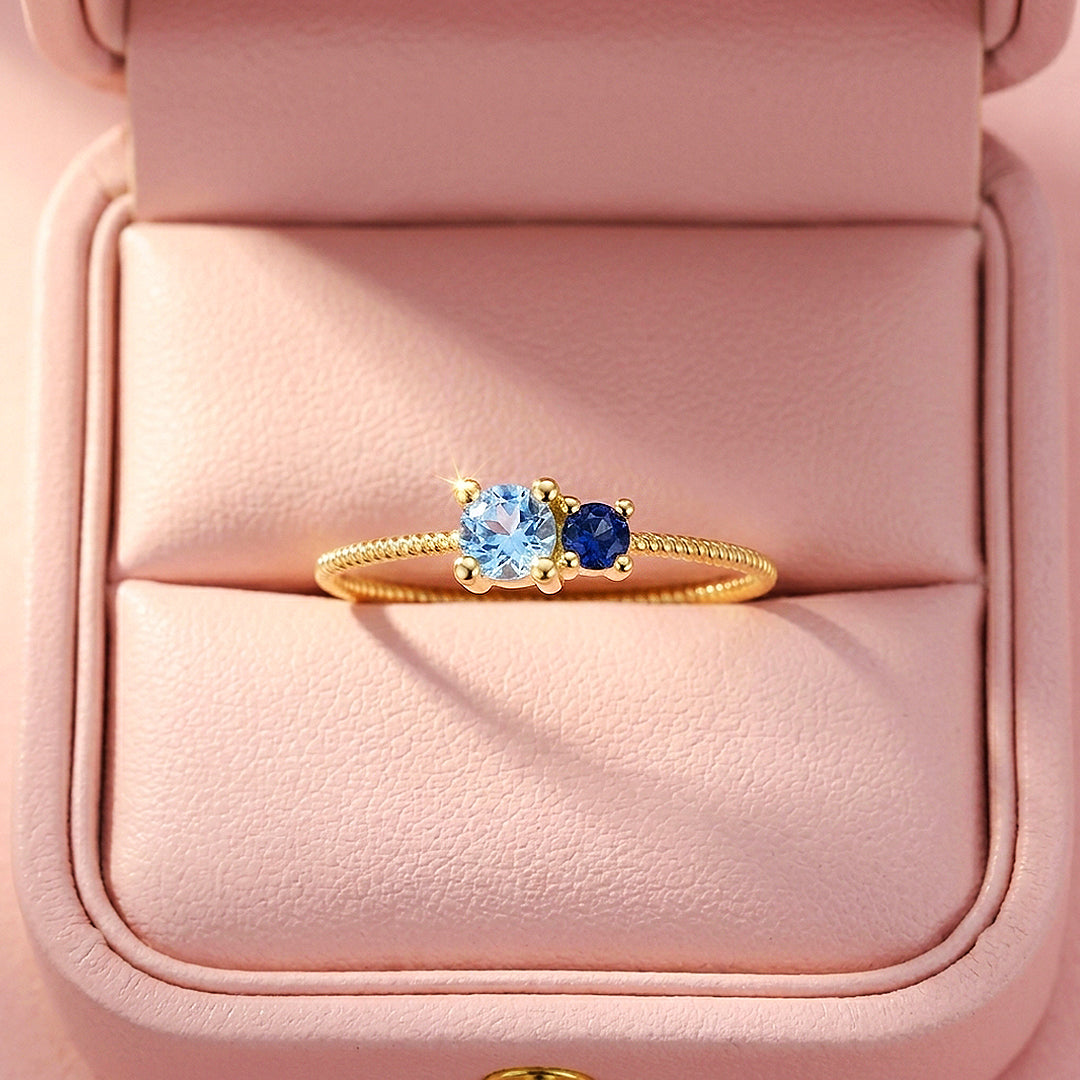 Dual-Stone Twisted Band Ring | Diamond Simulant | 925 Sterling Silver | Prm5008