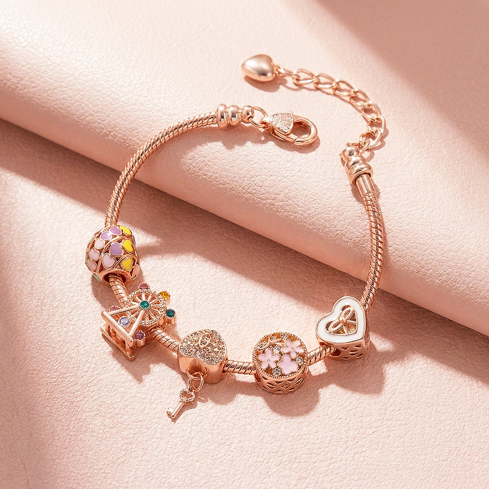 Ferris Wheel Charm Bracelet | Diamond Simulant | Luxe6079