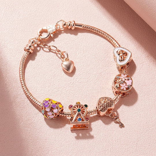 Ferris Wheel Charm Bracelet | Diamond Simulant | Luxe6079