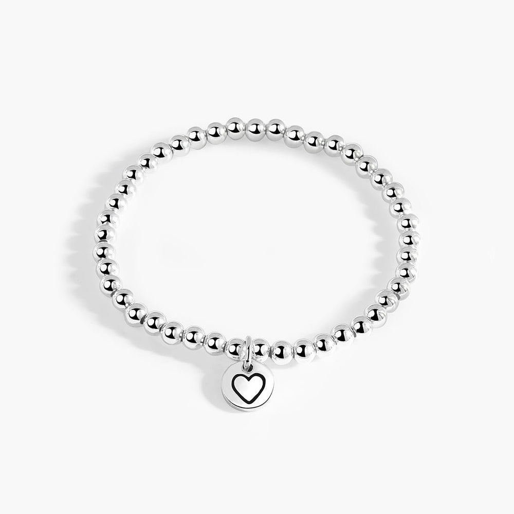 Bead Bracelet | Heart Charm | Luxe6219 - bangle | Singapore Jewellery, Wedding Rings & Gifts | Same Day Delivery | Tiara.com.sg
