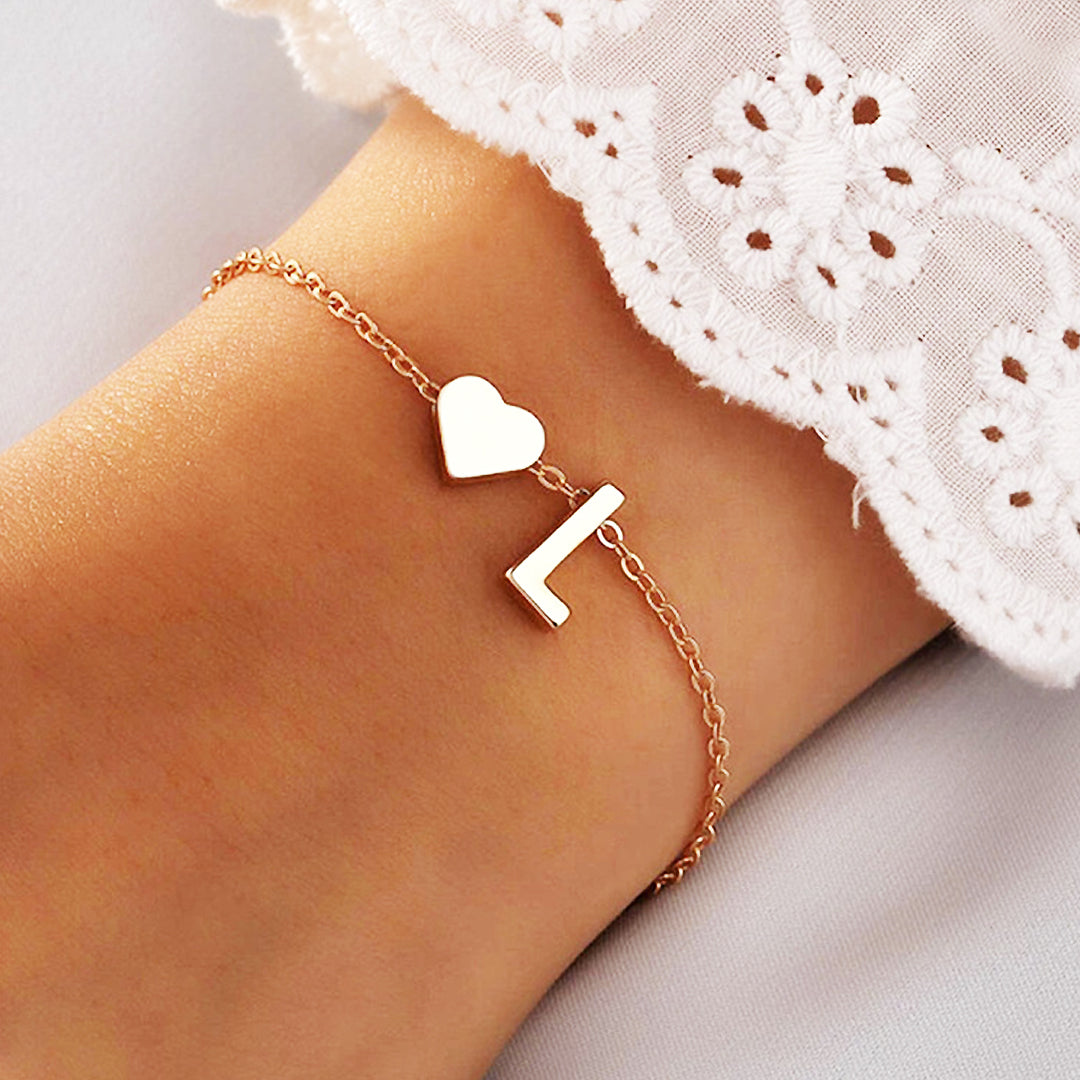 Luxe6387 - Alphabet & Heart Bracelet