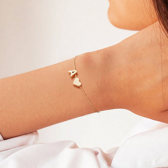 Luxe6387 - Alphabet & Heart Bracelet