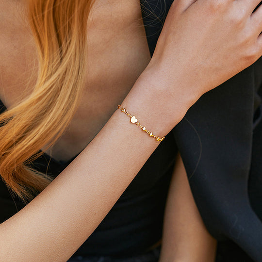 Luxe6402 Gold Hearts Bracelet