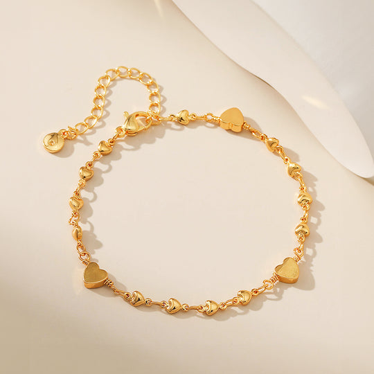 Luxe6402 Gold Hearts Bracelet