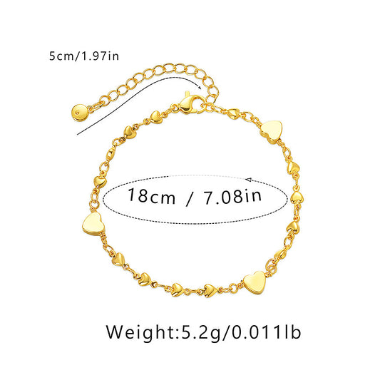 Luxe6402 Gold Hearts Bracelet