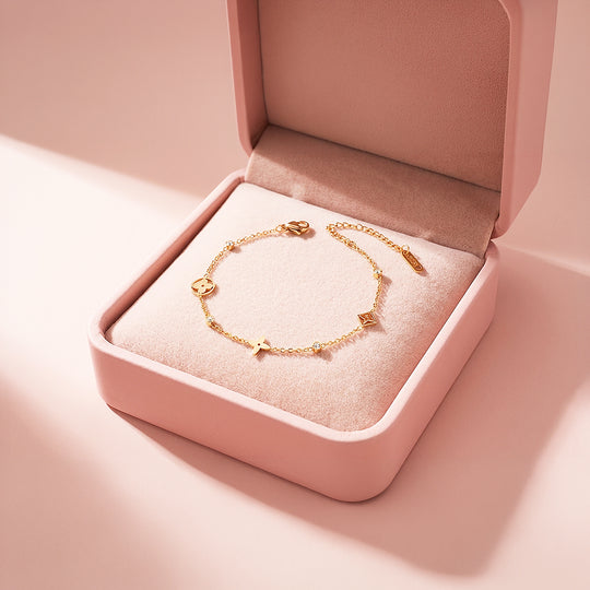 Geometric Floral Bracelet | Diamond Simulant | 18K Gold | Luxe6416 - bangle | Singapore Jewellery, Wedding Rings &amp; Gifts | Same Day Delivery | Tiara.com.sg