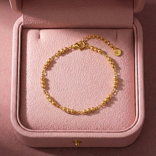 Beaded Station Chain Bracelet | Luxe6419