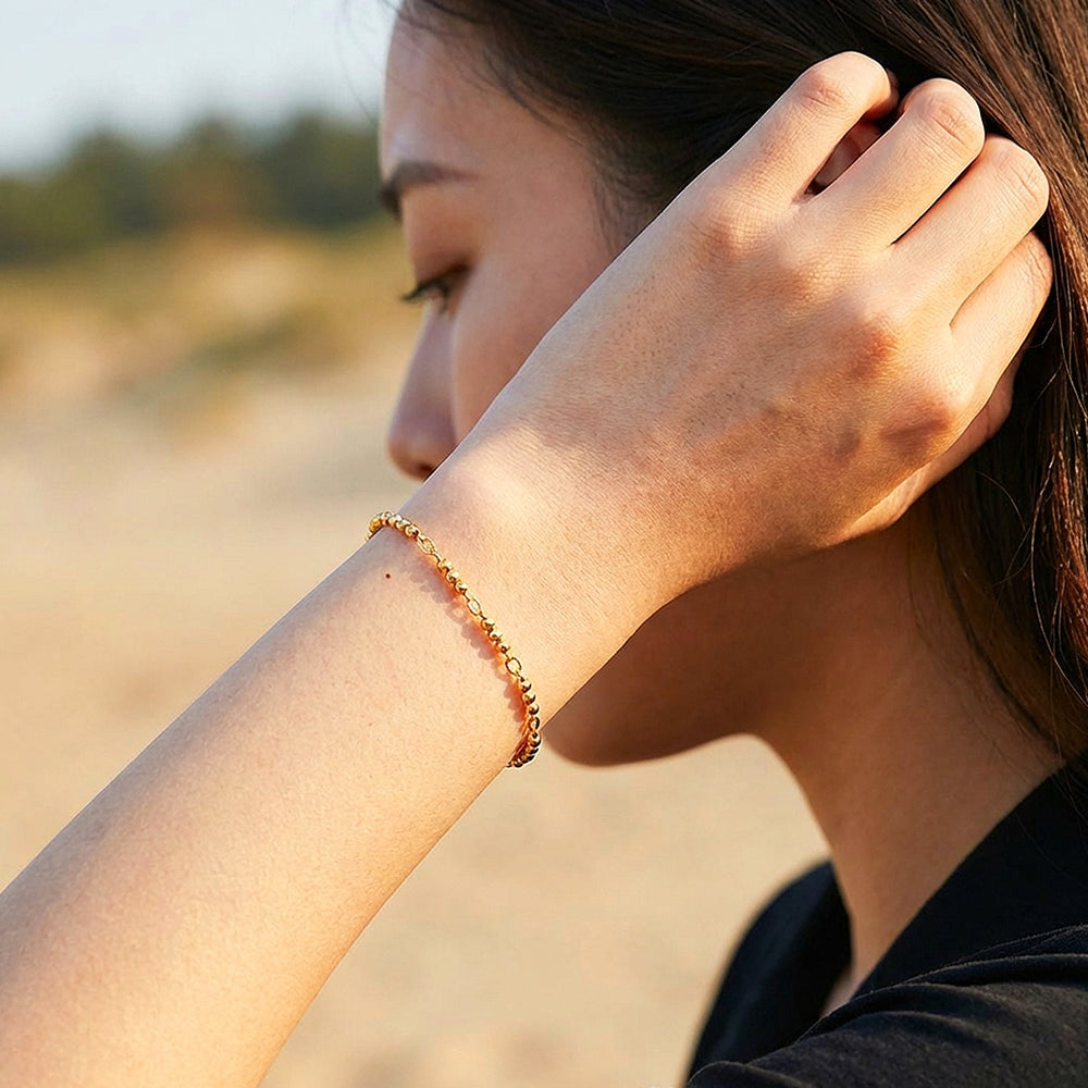 Beaded Station Chain Bracelet | Luxe6419