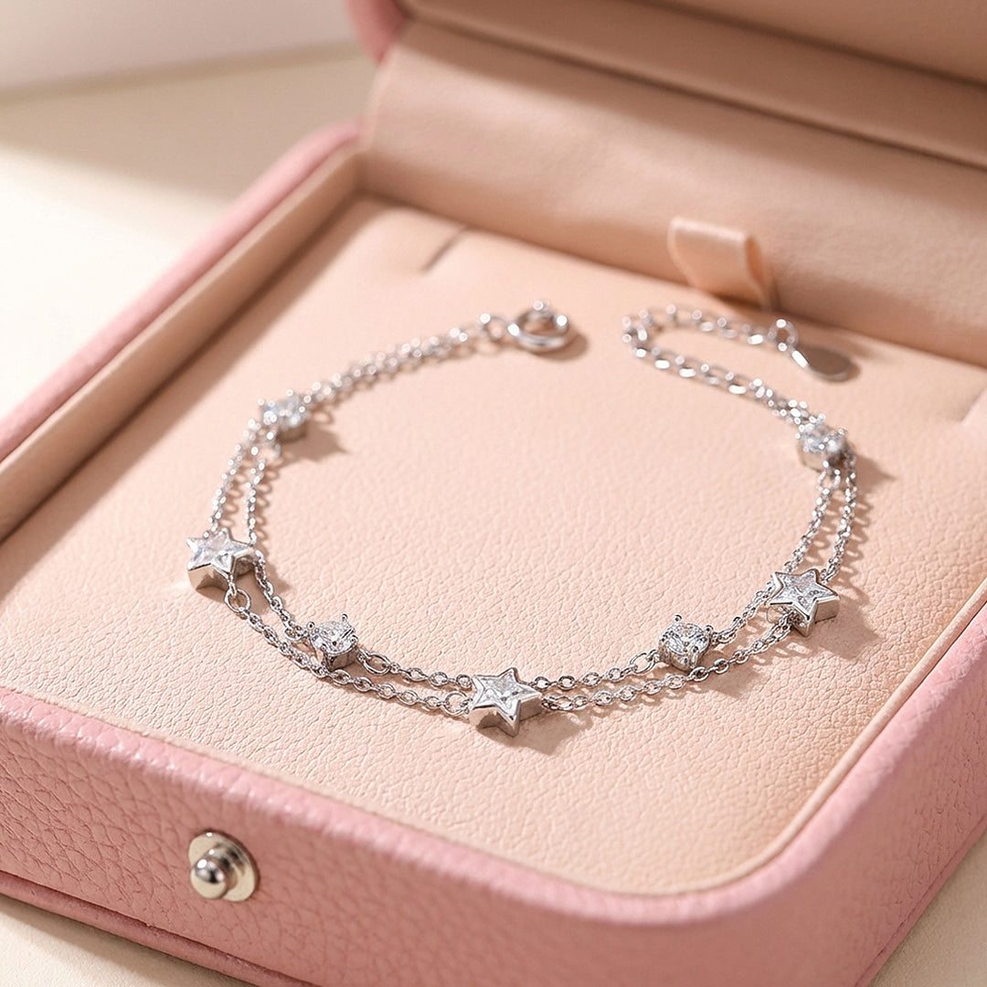 Star Charm Silver Bracelet | Luxe6448