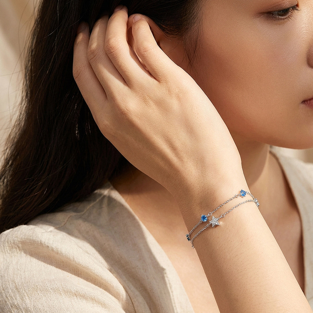 Star Charm Silver Bracelet | Luxe6448