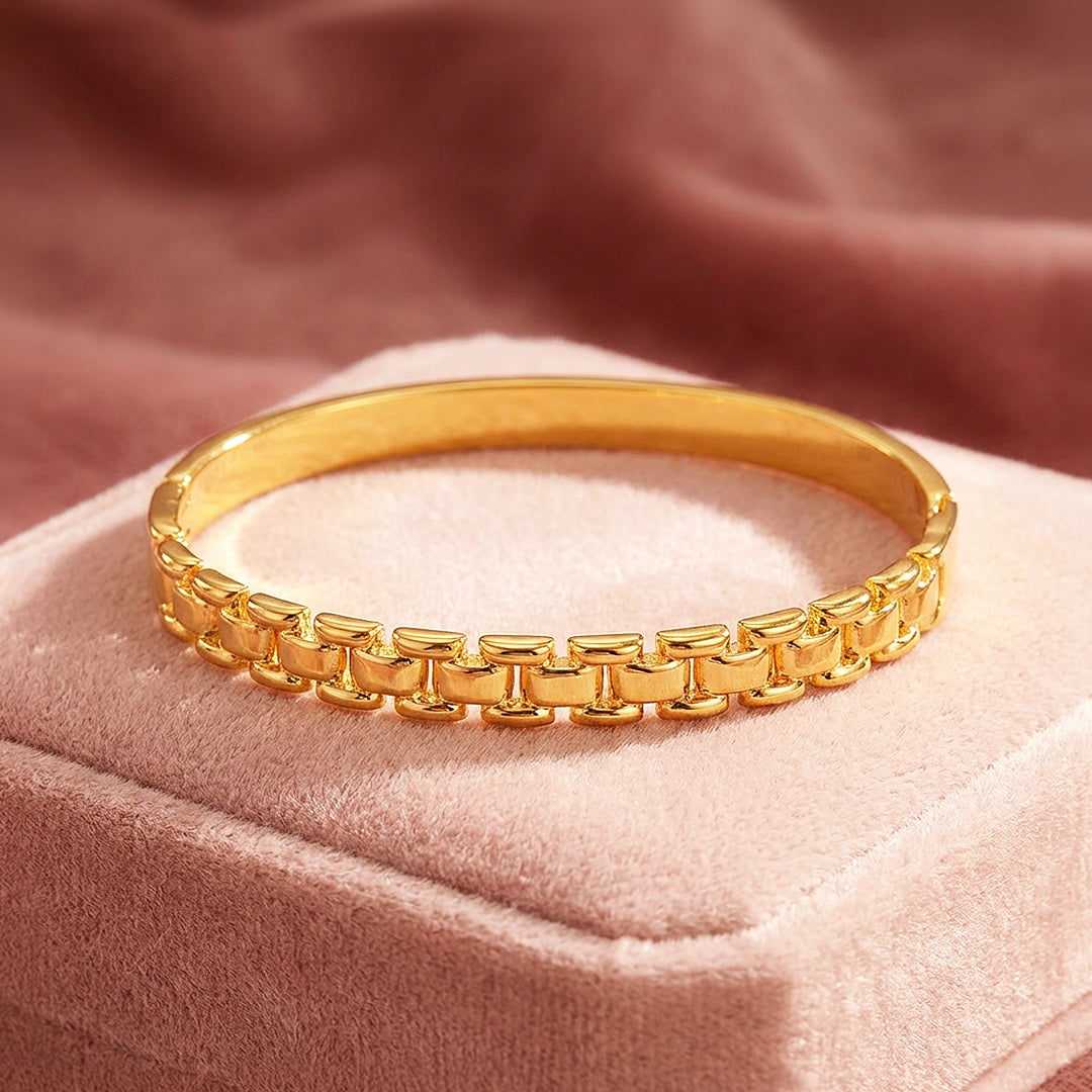 Watch-Link Gold Bangle | Luxe6476 – Tiara.com.sg