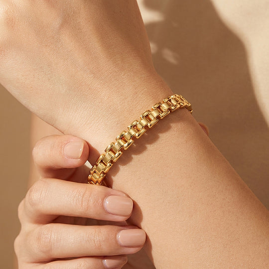 Watch-Link Gold Bangle | Luxe6476