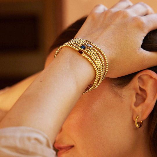 Luxe6496 -The Golden Birthstone Bead Bracelet