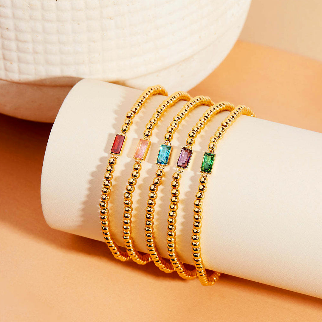 Luxe6496 -The Golden Birthstone Bead Bracelet