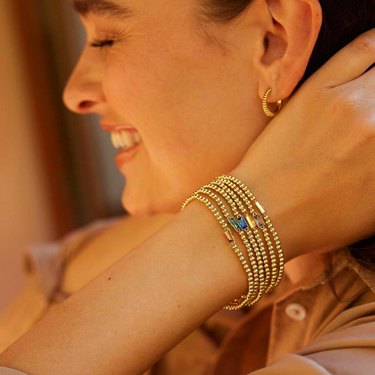 Luxe6496 -The Golden Birthstone Bead Bracelet