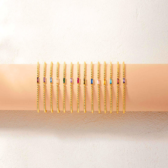 Luxe6496 -The Golden Birthstone Bead Bracelet
