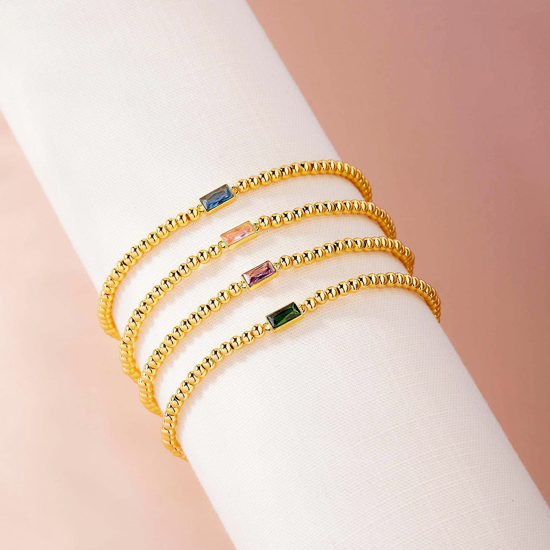 Luxe6496 -The Golden Birthstone Bead Bracelet