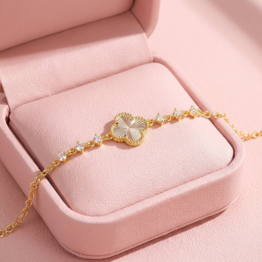 Sunburst Clover Gold Bracelet | Luxe6508