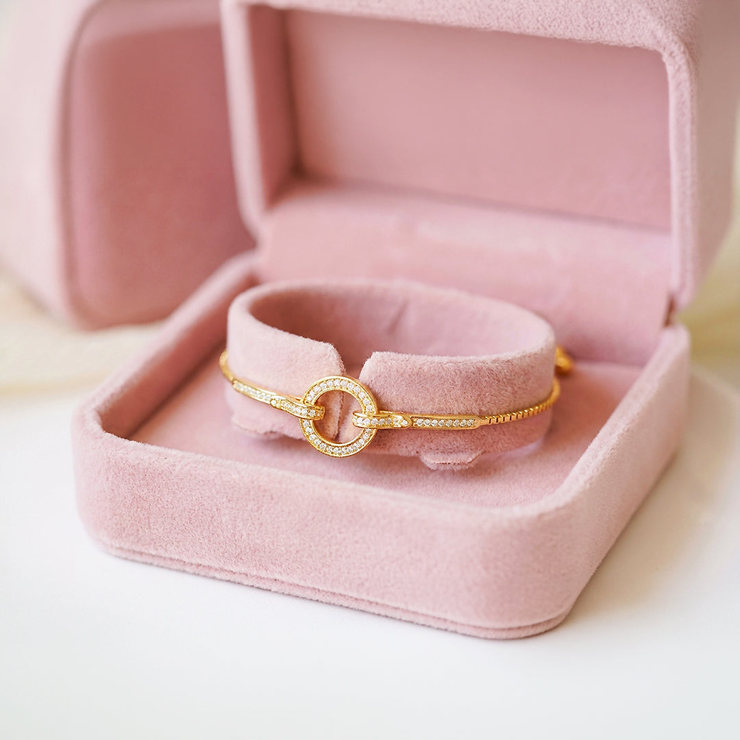 Geometric Halo & Bar Bolo | 18K Gold & White Gold | Luxe6527