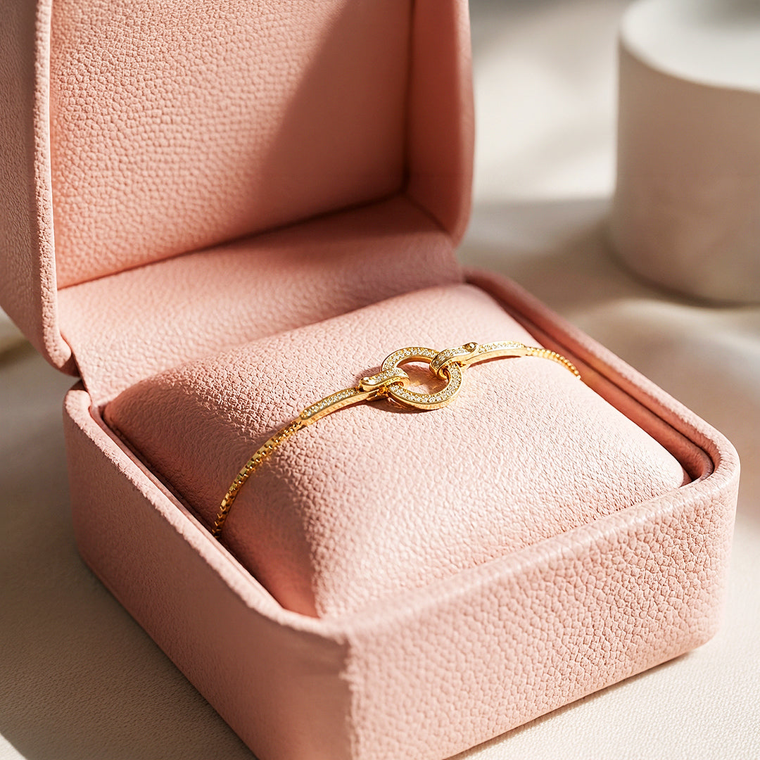 Geometric Halo & Bar Bolo | 18K Gold & White Gold | Luxe6527