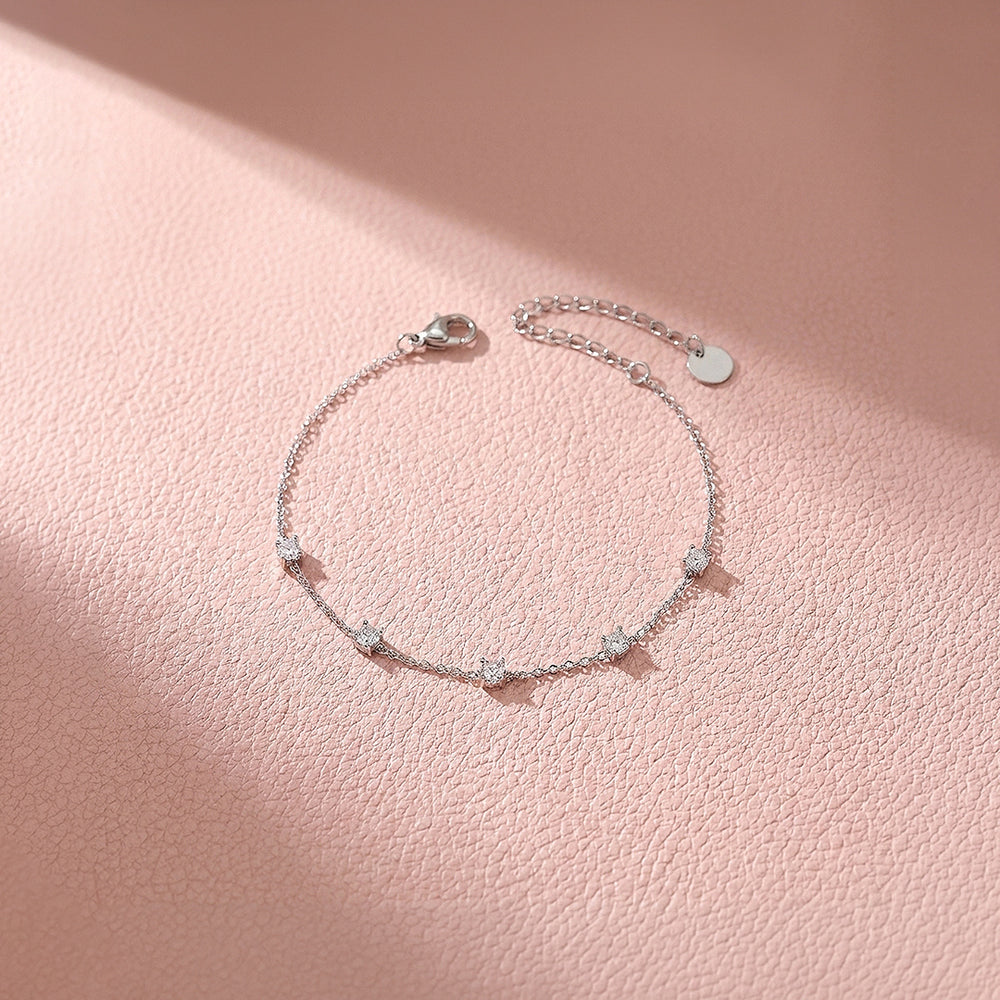 Minimalist Five-Stone Station Bracelet | Luxe6539