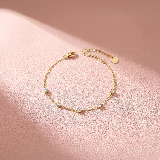 Minimalist Five-Stone Station Bracelet | Luxe6539