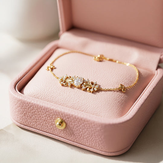 Vintage Fleur-de-Lis Statement Bracelet | 18K Gold | Luxe6540 - bangle | Singapore Jewellery, Wedding Rings &amp; Gifts | Same Day Delivery | Tiara.com.sg