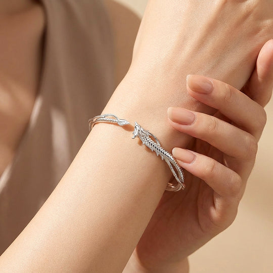 Dragon Sculpt Silver Bangle Bracelet | Luxe6541 - bangle | Singapore Jewellery, Wedding Rings &amp; Gifts | Same Day Delivery | Tiara.com.sg
