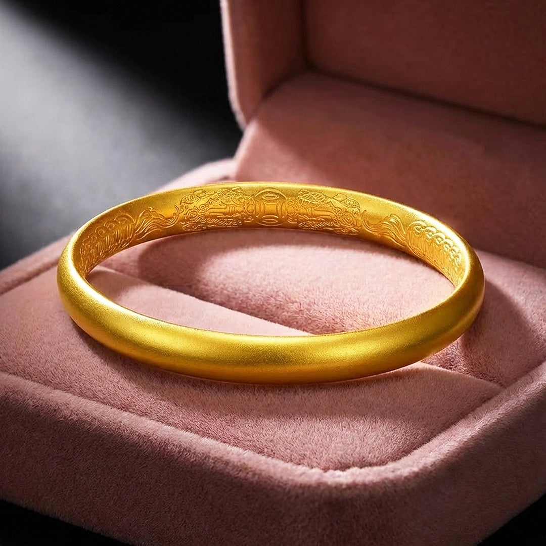 Pixiu Engraved Gold Bangle Bracelet | Luxe6542 - bangle | Singapore Jewellery, Wedding Rings & Gifts | Same Day Delivery | Tiara.com.sg