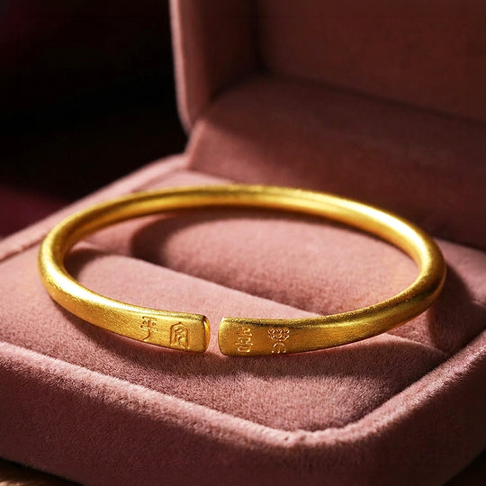 Ping An Xi Le Engraved Gold Bangle Bracelet | Luxe6543 - bangle | Singapore Jewellery, Wedding Rings &amp; Gifts | Same Day Delivery | Tiara.com.sg