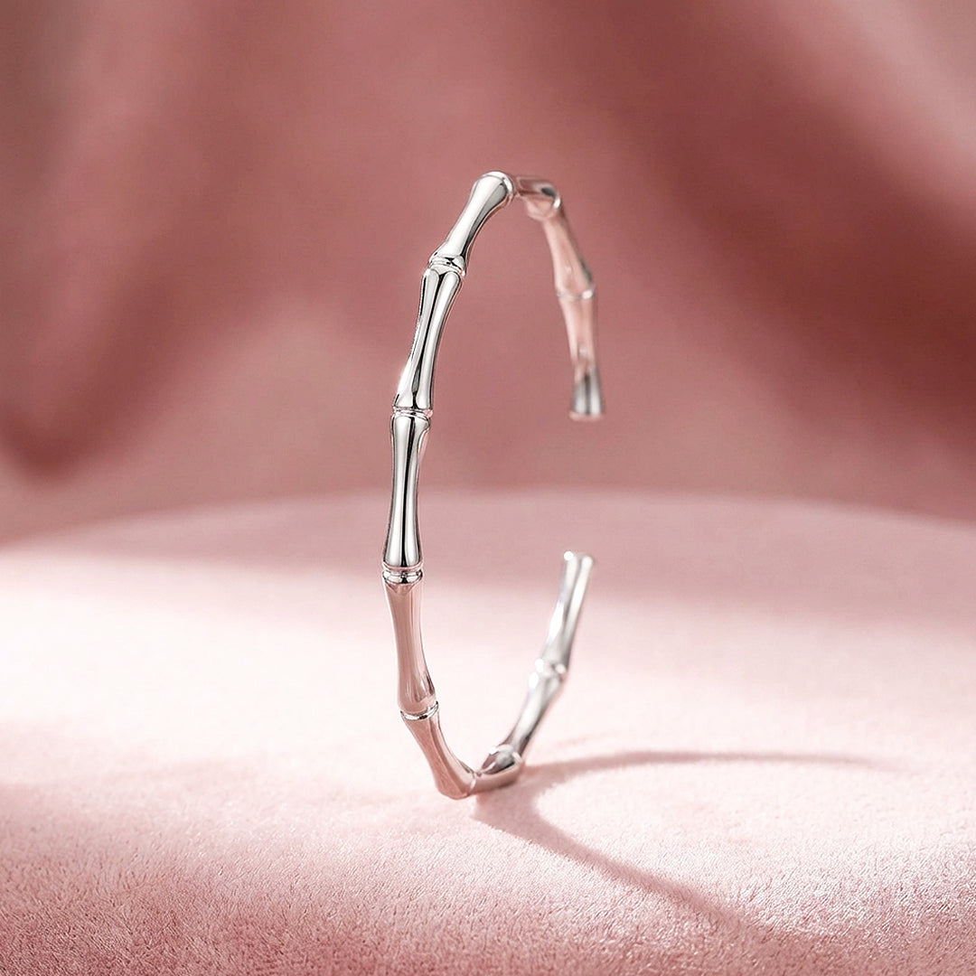 Bamboo Joint Cuff Bangle Bracelet | Luxe6552 - bangle | Singapore Jewellery, Wedding Rings &amp; Gifts | Same Day Delivery | Tiara.com.sg