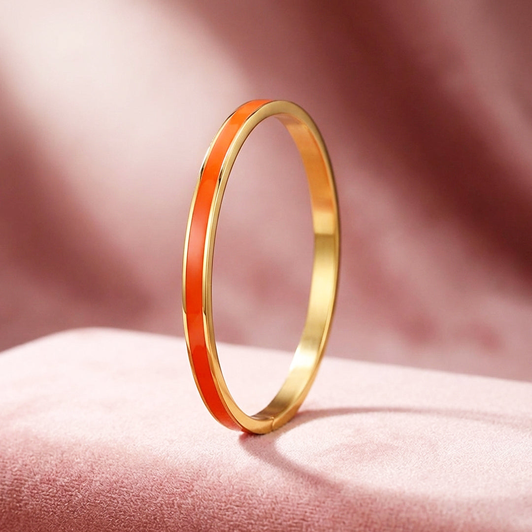 Enamel Inlay Gold Bangle | Luxe6555 - bangle | Singapore Jewellery, Wedding Rings &amp; Gifts | Same Day Delivery | Tiara.com.sg