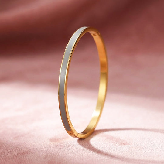Enamel Inlay Gold Bangle | Luxe6555 - bangle | Singapore Jewellery, Wedding Rings &amp; Gifts | Same Day Delivery | Tiara.com.sg
