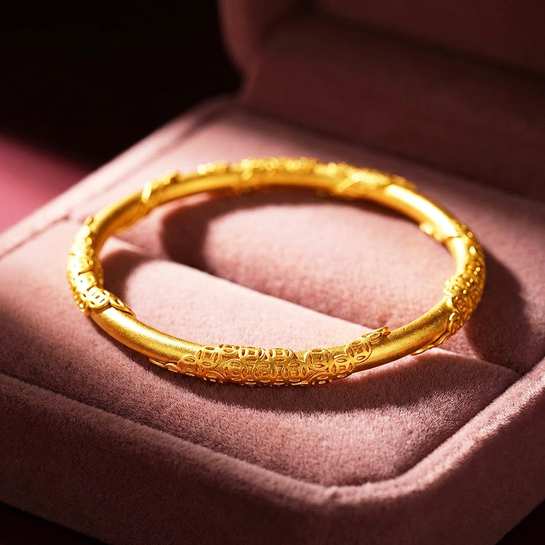 Coin Prosperity Gold Bangle Luxe6561 - bangle | Singapore Jewellery, Wedding Rings &amp; Gifts | Same Day Delivery | Tiara.com.sg