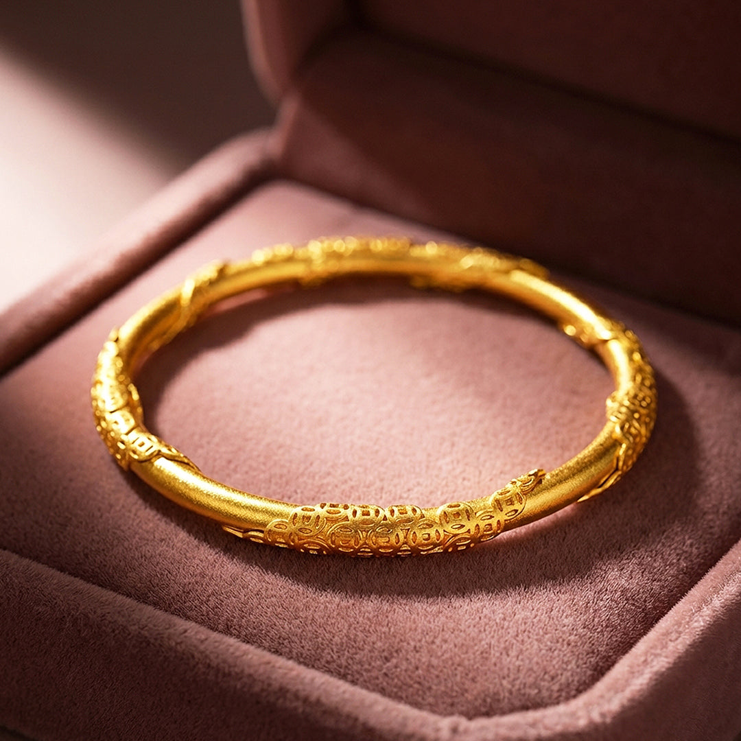 Coin Prosperity Gold Bangle Luxe6561 - bangle | Singapore Jewellery, Wedding Rings &amp; Gifts | Same Day Delivery | Tiara.com.sg