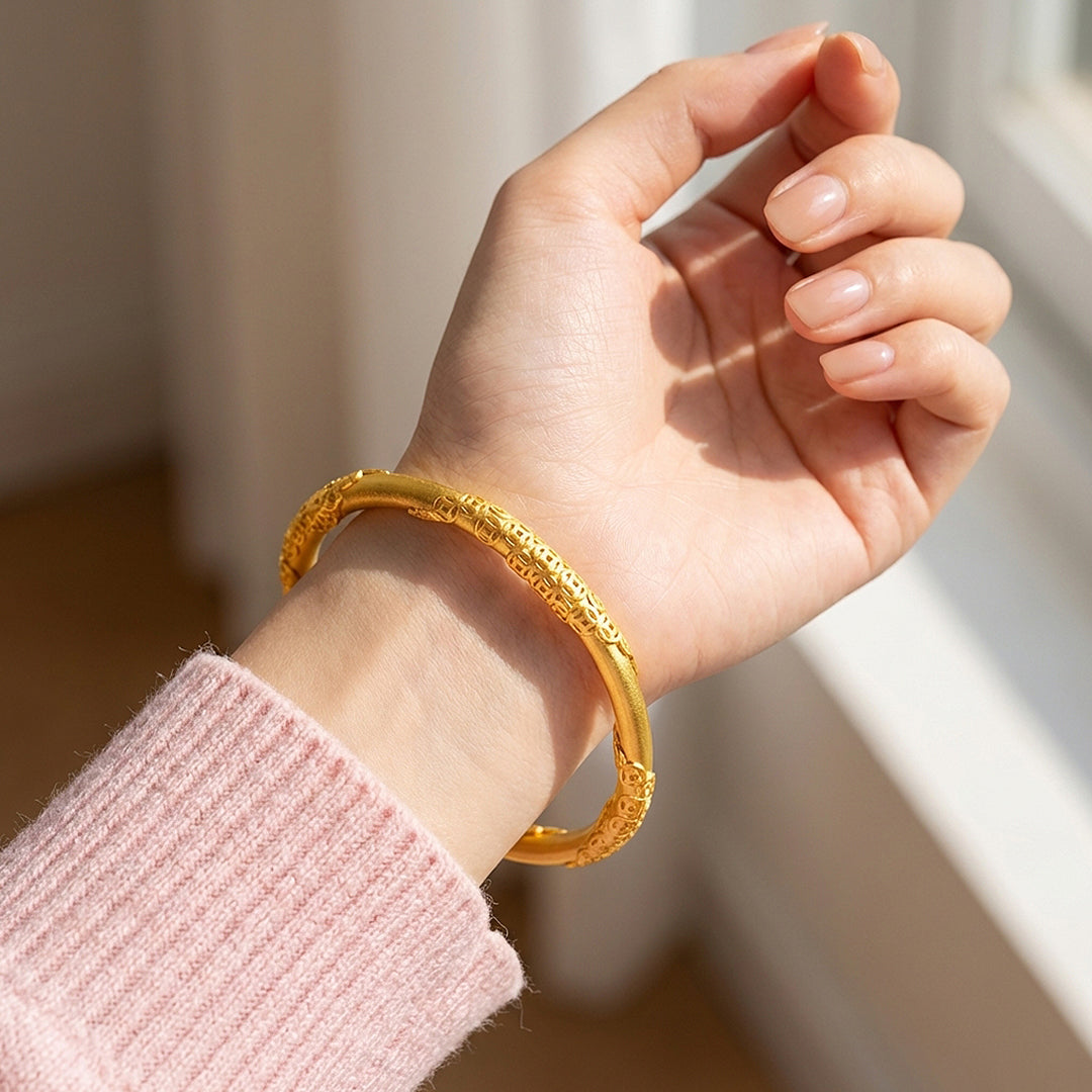 Coin Prosperity Gold Bangle Luxe6561 - bangle | Singapore Jewellery, Wedding Rings &amp; Gifts | Same Day Delivery | Tiara.com.sg