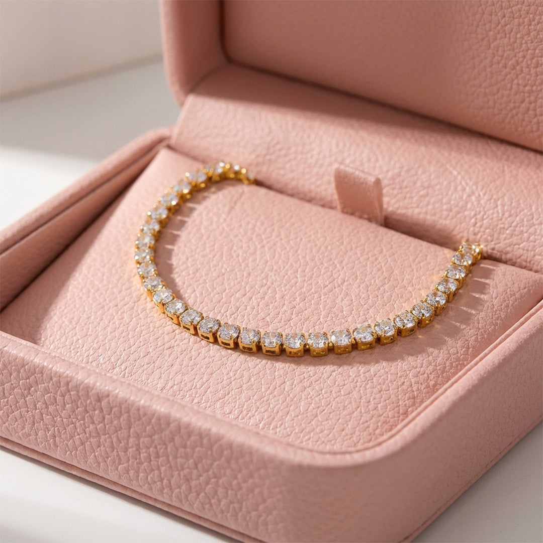Dainty Gold Tennis Bracelet | Luxe6566