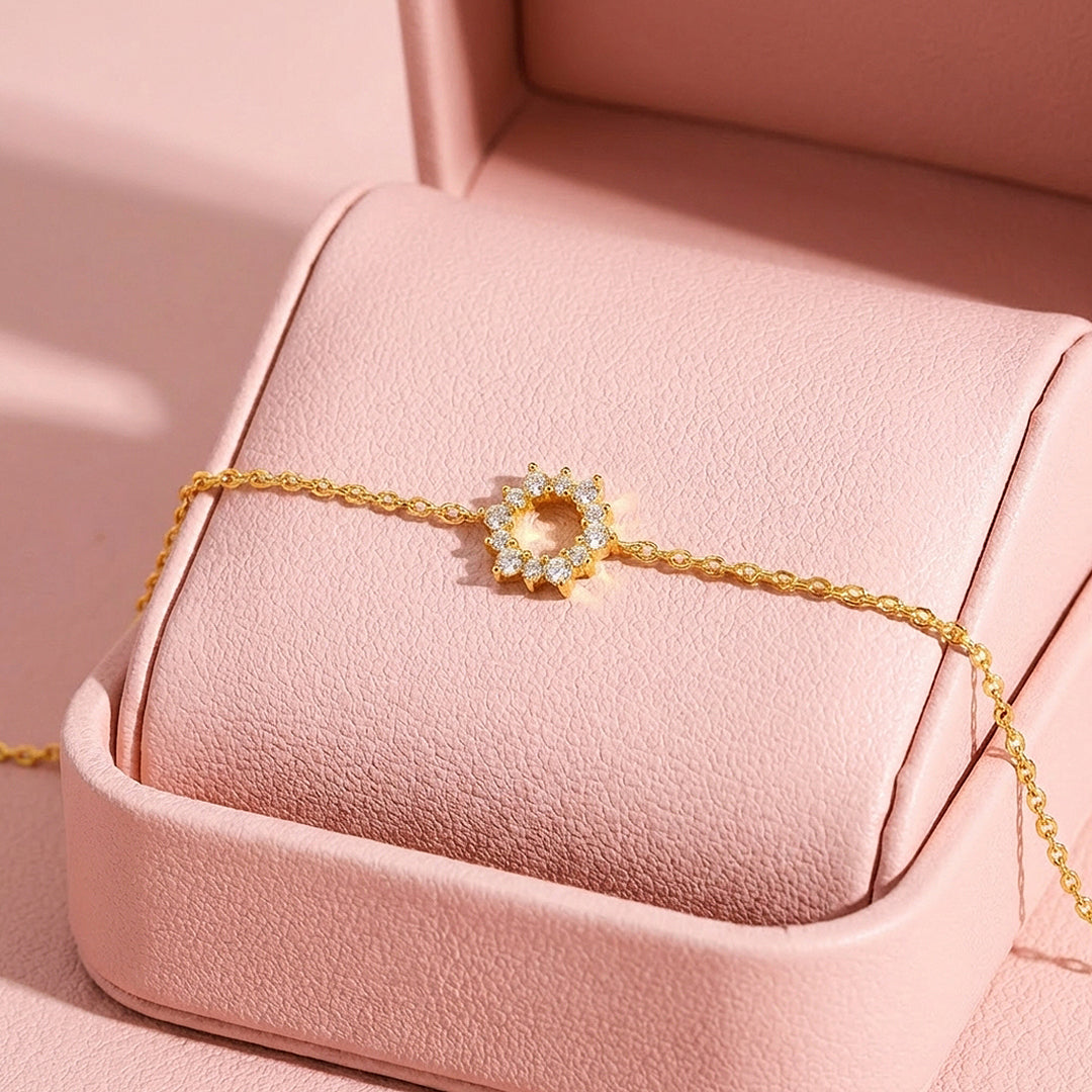 Sunburst Circle Chain Bracelet | Luxe6576