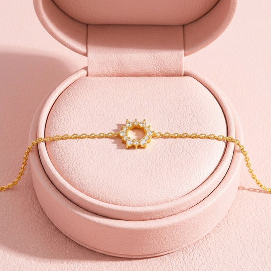 Sunburst Circle Chain Bracelet | Luxe6576