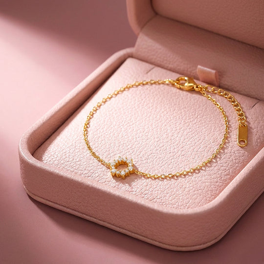 Sunburst Circle Chain Bracelet | Luxe6576