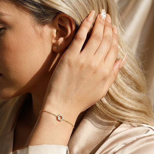 Sunburst Circle Chain Bracelet | Luxe6576